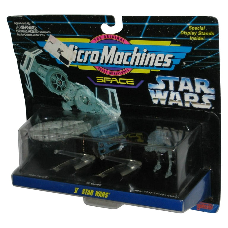 Star Wars Space V (1995) Galoob Micro Machines Toy Set - (Rebel Transport /  TIE Bomber / Imperial AT-ST)