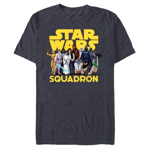 Star Wars Squadron Family Group Trip Vacation Matching - Short Sleeve Blended T-Shirt for Adults - Customized-Navy Heather