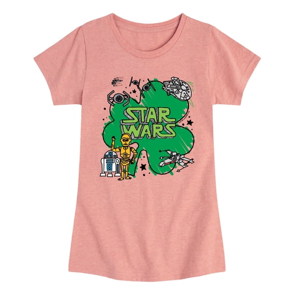 Star Wars - St. Paddy's Scribble - Youth Girls Fitted Short Sleeve T-Shirt