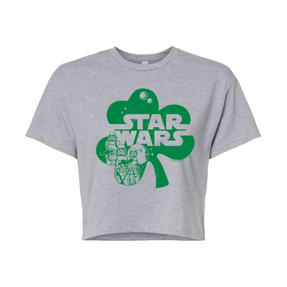 Star Wars - St. Patrick's Day Clover - Juniors Cropped Graphic T-Shirt