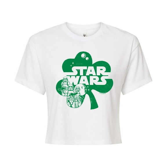 Star Wars - St. Patrick's Day Clover - Juniors Cropped Graphic T-Shirt