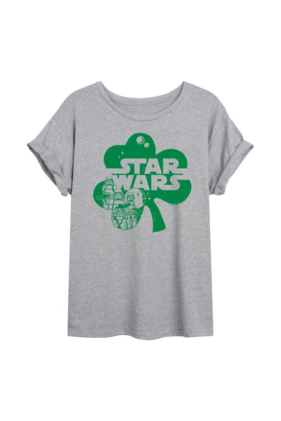 - St. Patrick's Day Clover - Women's Oversized Graphic T-Shirt