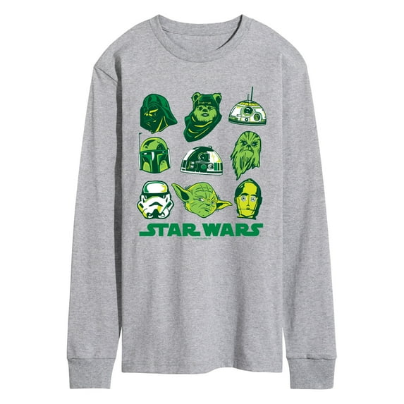Star Wars - St. Patrick's Day Green Grid - Men's Long Sleeve Graphic T-Shirt