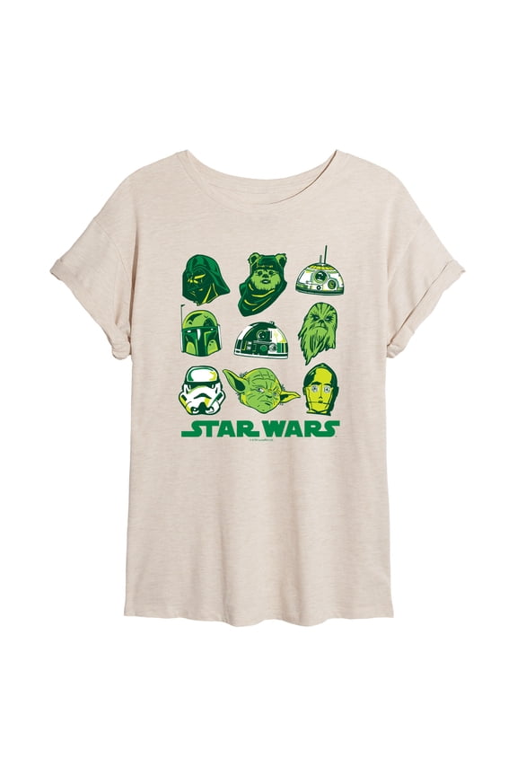 - St. Patrick's Day Green Grid - Women's Oversized Graphic T-Shirt