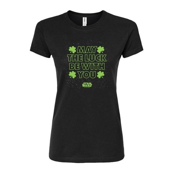 Star Wars - St. Patrick's Day May Luck Be With You - Juniors Fitted Graphic T-Shirt