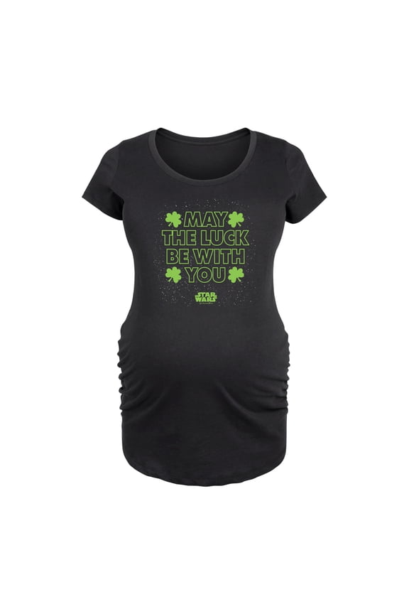 - St. Patrick's Day May Luck Be With You - Maternity Scoop Neck Graphic T-Shirt