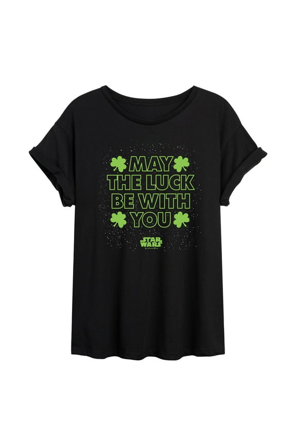 - St. Patrick's Day May Luck Be With You - Women's Oversized Graphic T-Shirt