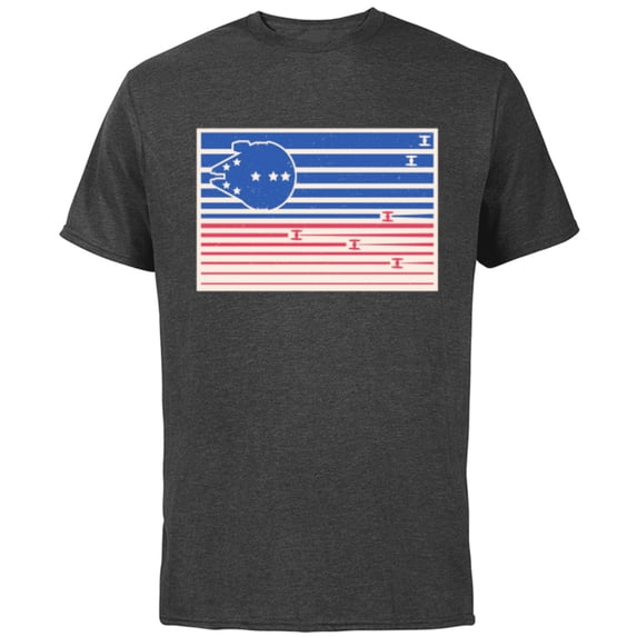 Star Wars Stars and Stripes July 4th - Short Sleeve Cotton T-Shirt for Adults - Customized-Charcoal