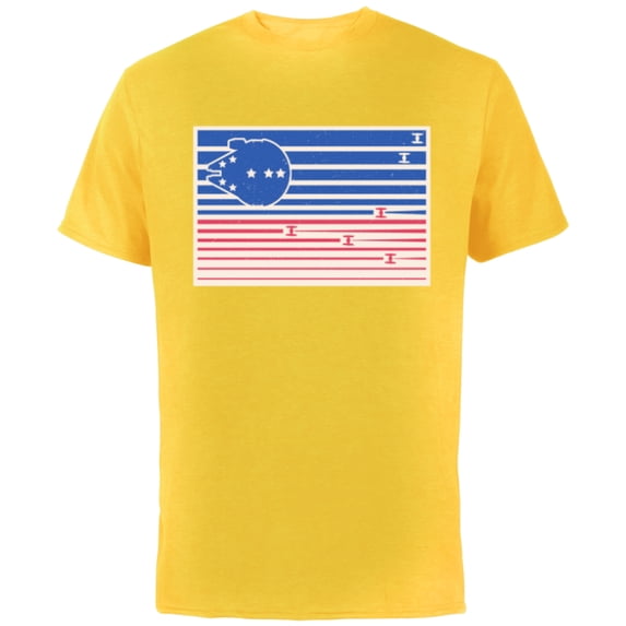 Star Wars Stars and Stripes July 4th - Short Sleeve Cotton T-Shirt for Adults - Customized-Yellow