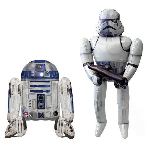 Star Wars Storm Trooper And R2D2 Air Walkers Balloons Set (2 Pieces)