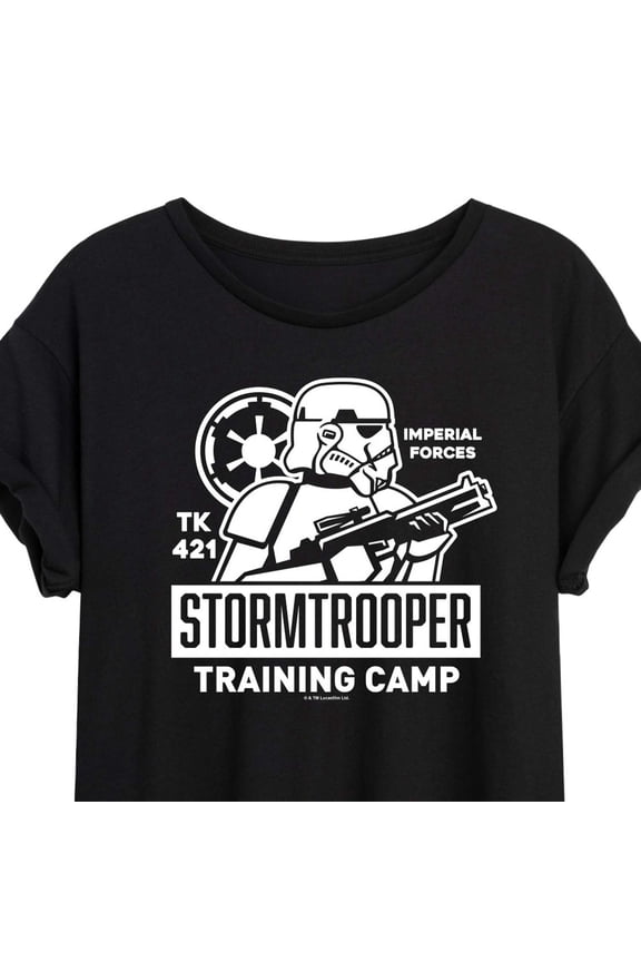- Storm Trooper Training - Juniors Oversized Graphic T-Shirt