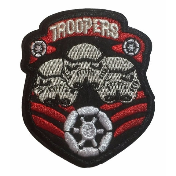 Star Wars Stormtrooper Banner 2 3/4" Wide Embroidered Iron On Patch