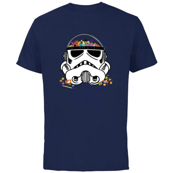 Star Wars Stormtrooper Candy Bowl - Short Sleeve Cotton T-Shirt for Adults - Customized-Athletic Navy