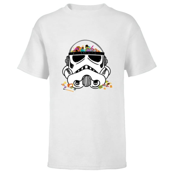 Star Wars Stormtrooper Candy Bowl - Short Sleeve T-Shirt for Kids - Customized-White