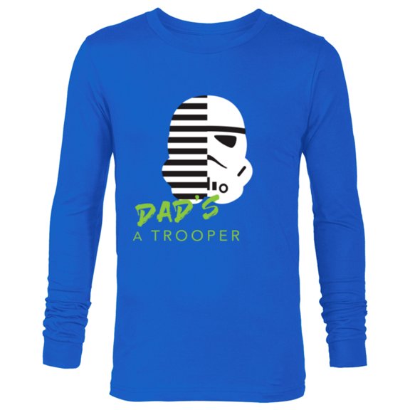 Star Wars Stormtrooper Dad's a Trooper - Long Sleeve T-Shirt for Men - Customized-Navy