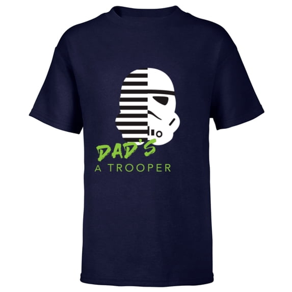 Star Wars Stormtrooper Dad's a Trooper - Short Sleeve T-Shirt for Kids - Customized-Navy