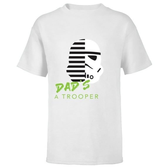 Star Wars Stormtrooper Dad's a Trooper - Short Sleeve T-Shirt for Kids - Customized-White