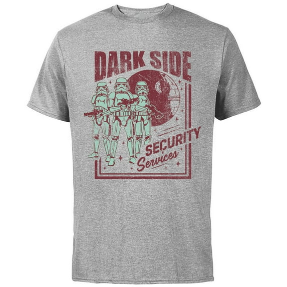 Star Wars Stormtrooper Dark Side Security Services Vintage Standard - Short Sleeve Cotton T-Shirt for Adults - Customized-Athletic Heather