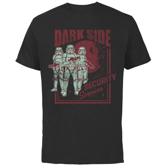 Star Wars Stormtrooper Dark Side Security Services Vintage Standard - Short Sleeve Cotton T-Shirt for Adults - Customized-Black