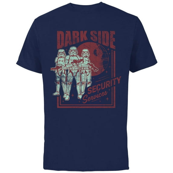 Star Wars Stormtrooper Dark Side Security Services Vintage Standard - Short Sleeve Cotton T-Shirt for Adults - Customized-Navy