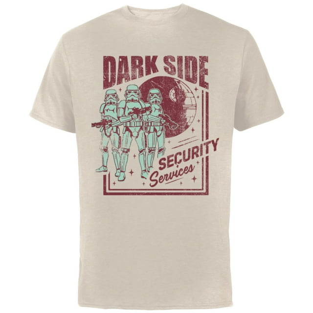 Star Wars Stormtrooper Dark Side Security Services Vintage Standard - Short Sleeve Cotton T-Shirt for Adults - Customized-Natural