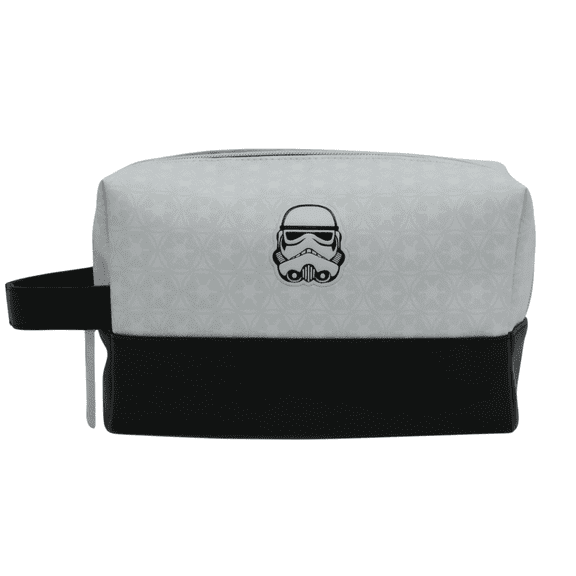 Star Wars Stormtrooper Dopp Kit Faux Leather Toiletry Bag with 2 Interior Elastic Pockets and Zippered Pocket