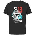 thumbnail image 1 of Star Wars Stormtrooper I’m 13 Birthday - Short Sleeve Cotton T-Shirt for Adults - Customized-Black, 1 of 5