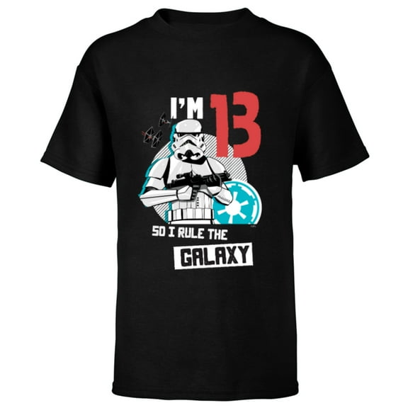 Star Wars Stormtrooper I’m 13 Birthday - Short Sleeve T-Shirt for Kids - Customized-Black