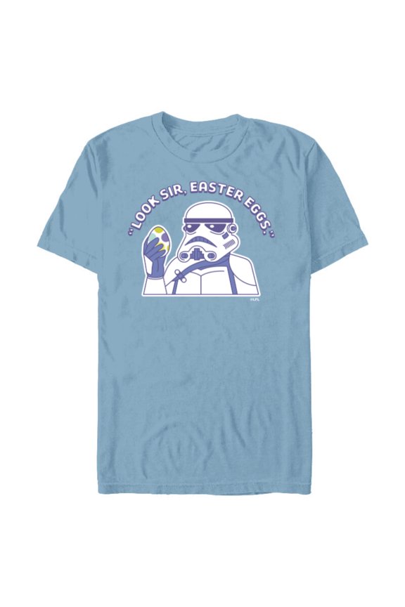 Stormtrooper Look Sir Easter Egg Funny - Short Sleeve Blended T-Shirt for Adults - Customized-Ocean Blue