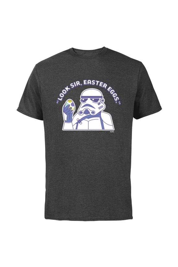 Stormtrooper Look Sir Easter Egg Funny - Short Sleeve Cotton T-Shirt for Adults - Customized-Charcoal