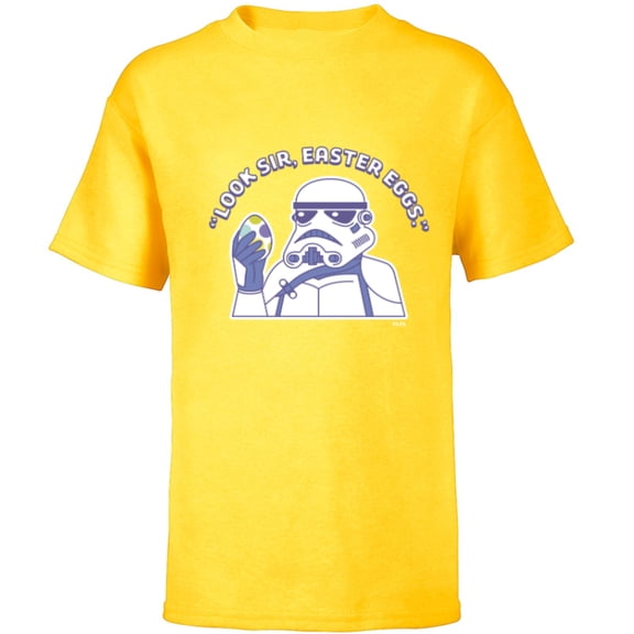Star Wars Stormtrooper Look Sir Easter Egg Funny - Short Sleeve T-Shirt for Kids - Customized-Yellow