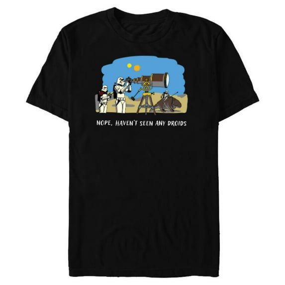 Star Wars Stormtrooper “Nope, Haven’t Seen Any Droids” Funny - Short Sleeve Blended T-Shirt for Adults - Customized-Black