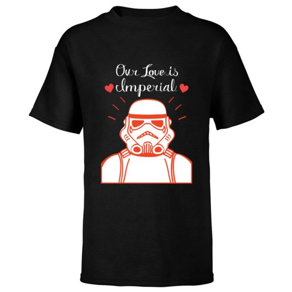 Star Wars Stormtrooper Our Love is Imperial Valentine’s Day - Short Sleeve T-Shirt for Kids - Customized-Black