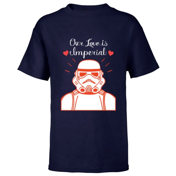 Star Wars Stormtrooper Our Love is Imperial Valentine’s Day - Short Sleeve T-Shirt for Kids - Customized-Navy