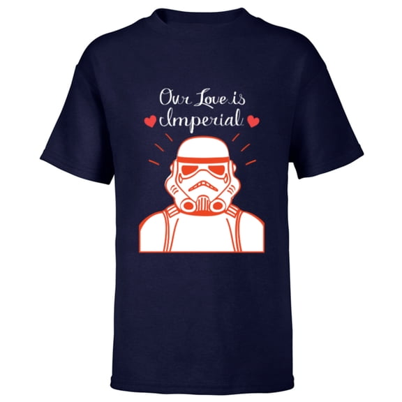 Star Wars Stormtrooper Our Love is Imperial Valentine’s Day - Short Sleeve T-Shirt for Kids - Customized-Navy