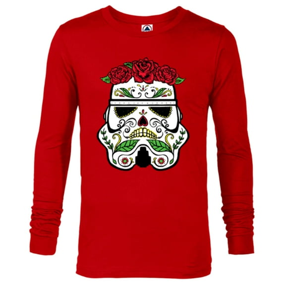 Star Wars Stormtrooper Roses Sugar Skull - Long Sleeve T-Shirt for Men - Customized-New Red