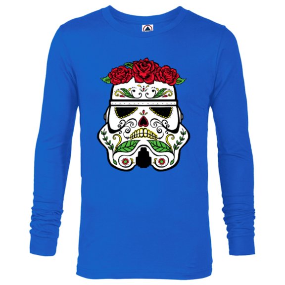 Star Wars Stormtrooper Roses Sugar Skull - Long Sleeve T-Shirt for Men - Customized-Royal