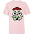thumbnail image 1 of Star Wars Stormtrooper Roses Sugar Skull - Short Sleeve T-Shirt for Kids - Customized-Soft Pink, 1 of 5
