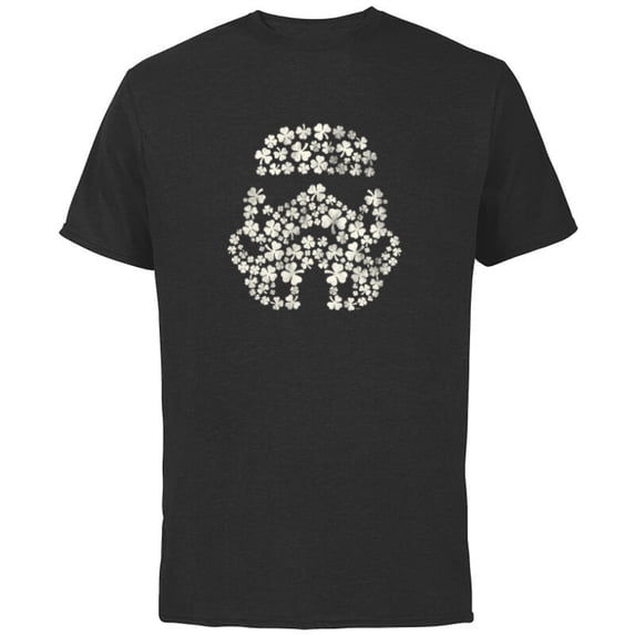 Star Wars Stormtrooper St Patrick’s Day Shamrocks Distressed - Short Sleeve Cotton T-Shirt for Adults - Customized-Black