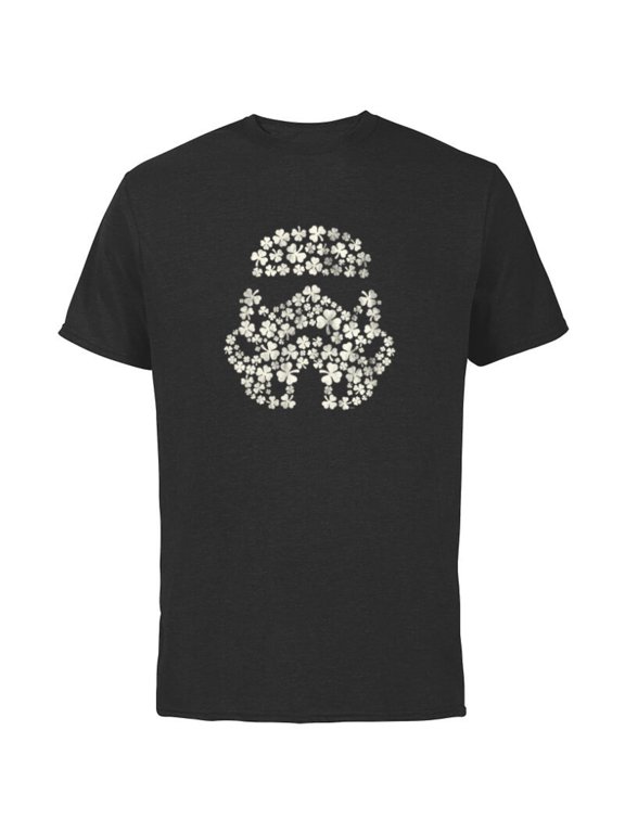 Stormtrooper St Patrick’s Day Shamrocks Distressed - Short Sleeve Cotton T-Shirt for Adults - Customized-Black
