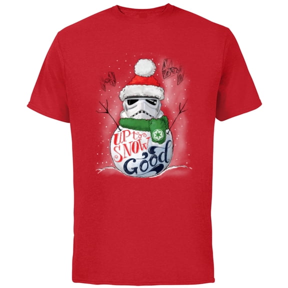 Star Wars Stormtrooper Up to Snow Good Funny Holiday - Short Sleeve Cotton T-Shirt for Adults -Customized-Red