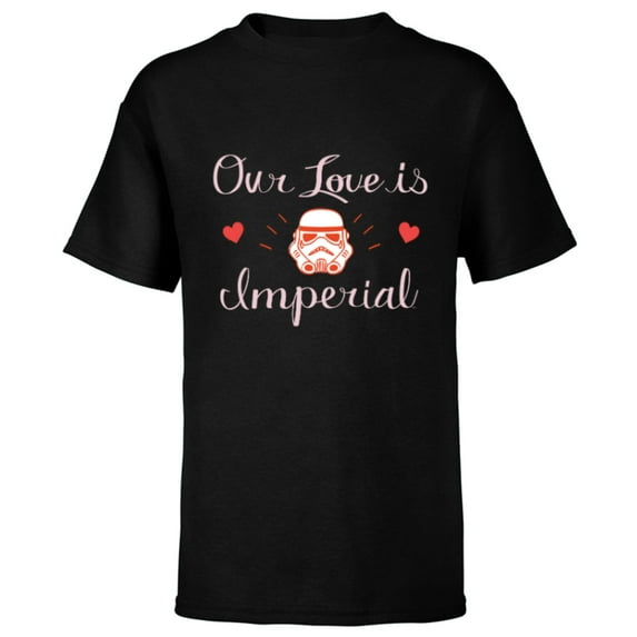 Star Wars Stormtrooper Valentine’s Day Our Love is Imperial - Short Sleeve T-Shirt for Kids - Customized-Black