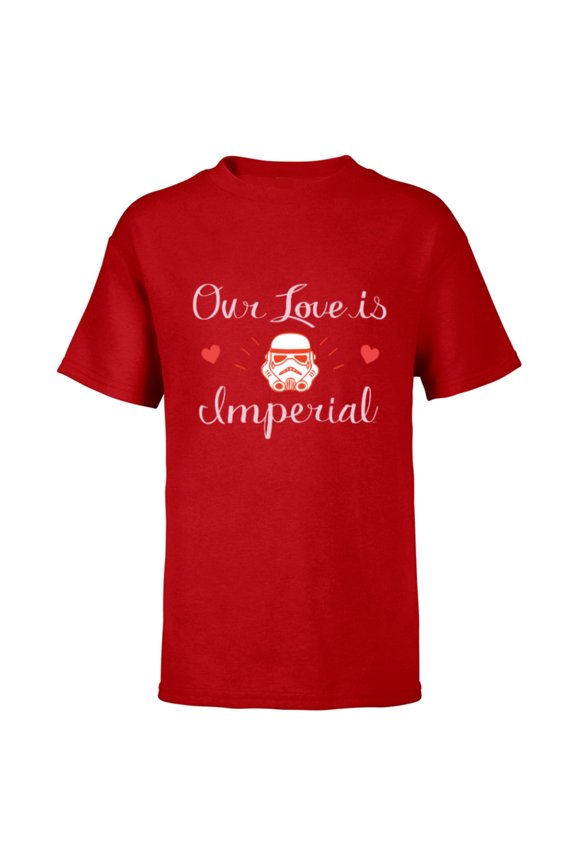 Stormtrooper Valentine’s Day Our Love is Imperial - Short Sleeve T-Shirt for Kids - Customized-Red