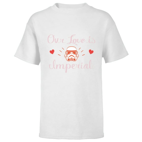 Star Wars Stormtrooper Valentine’s Day Our Love is Imperial - Short Sleeve T-Shirt for Kids - Customized-White