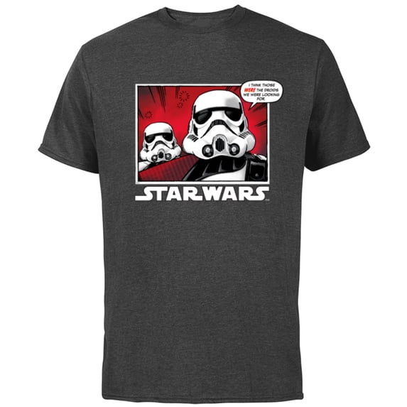 Star Wars Stormtroopers Droids We Were Looking For Comic - Short Sleeve Cotton T-Shirt for Adults - Customized-Charcoal