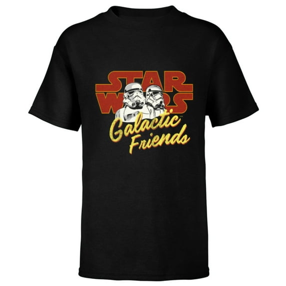 Star Wars Stormtroopers Galactic Friends - Short Sleeve T-Shirt for Kids - Customized-Black