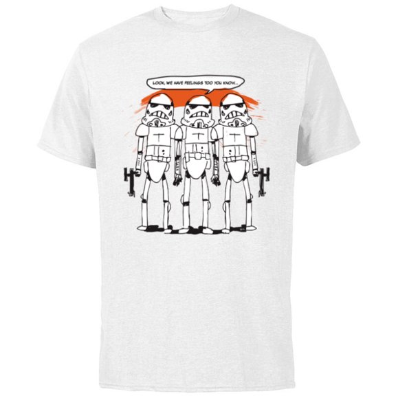 Star Wars Stormtroopers Have Feelings Too - Short Sleeve Cotton T-Shirt for Adults - Customized-White