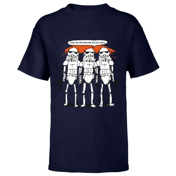 Star Wars Stormtroopers Have Feelings Too - Short Sleeve T-Shirt for Kids - Customized-Navy