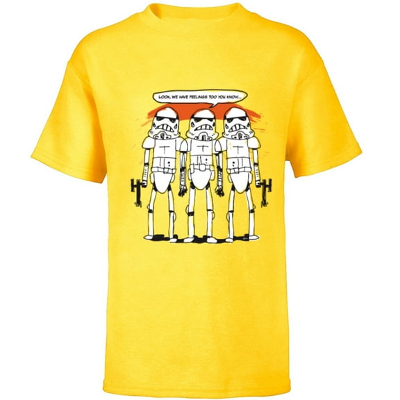 Star Wars Stormtroopers Have Feelings Too - Short Sleeve T-Shirt for Kids - Customized-Yellow