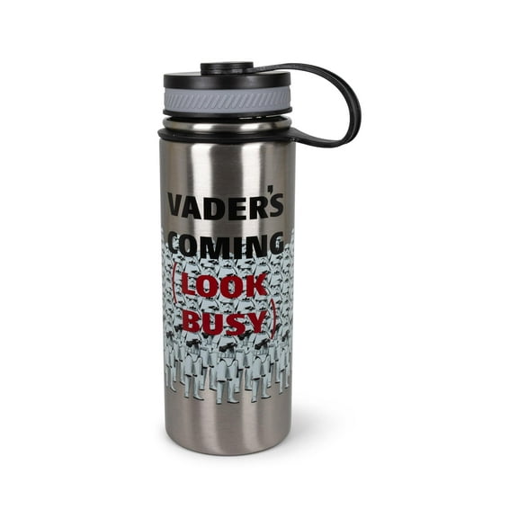 Star Wars Stormtroopers "Vader's Coming, Look Busy" Canteen Water Bottle | Holds 18 Ounces